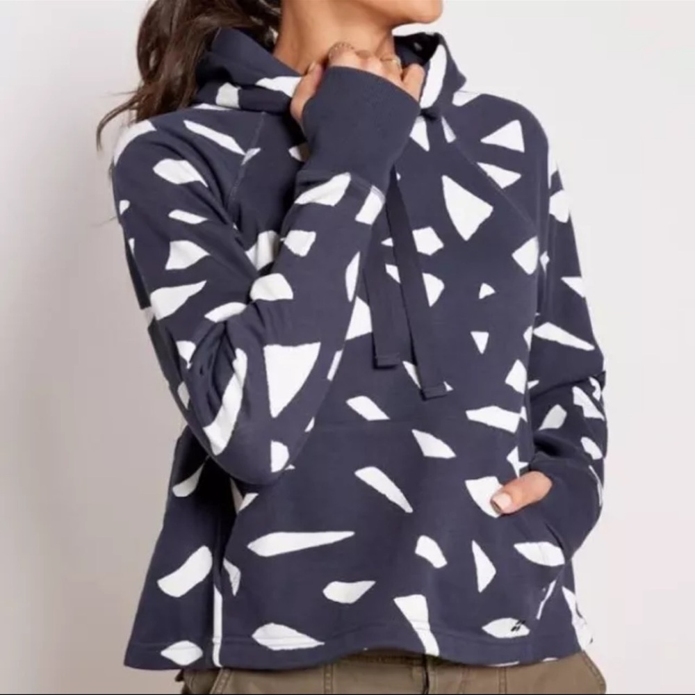 Sweaty Betty Navy and White Abstract Print Hoodie